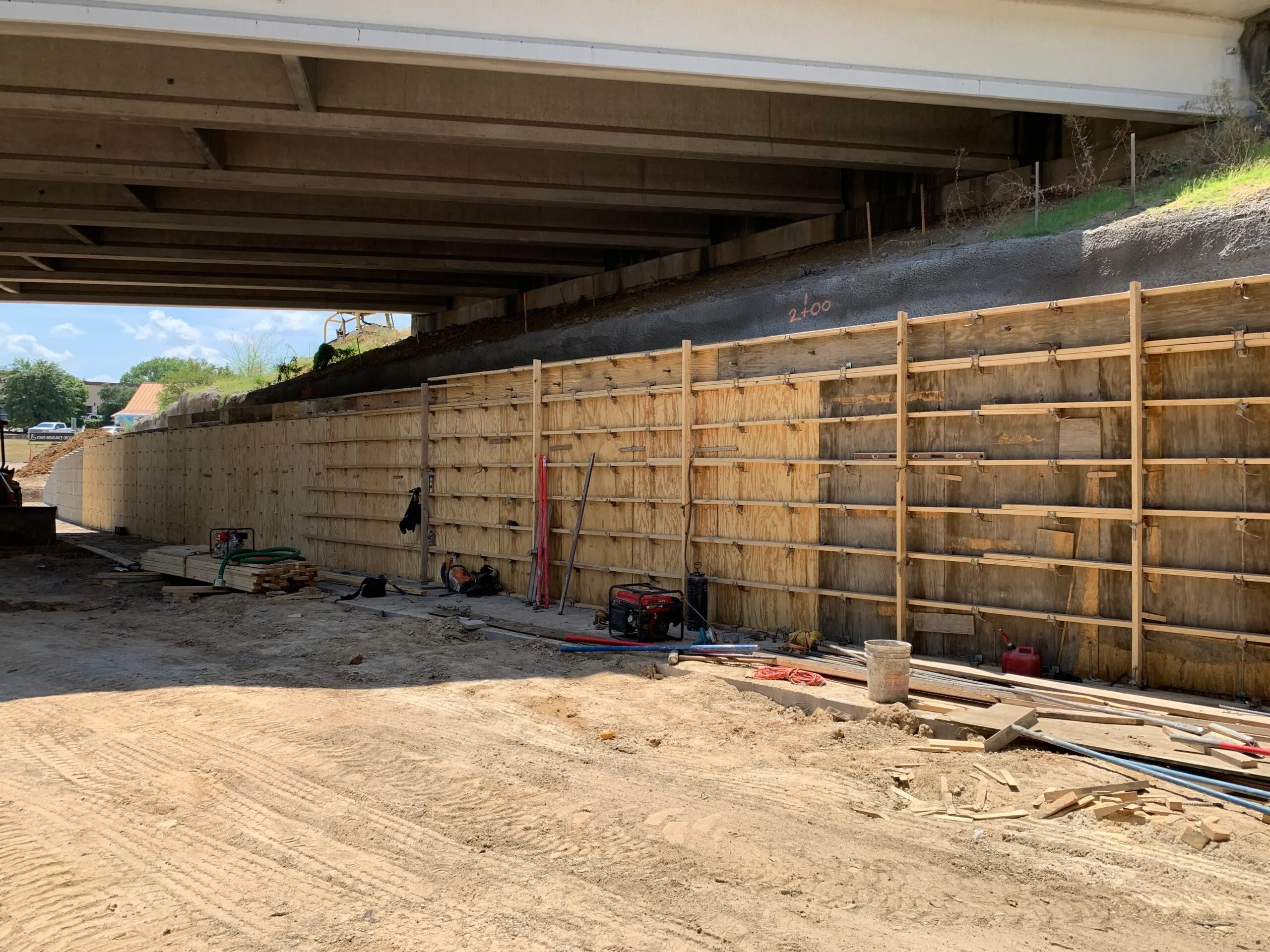 Completed cast-in-place concrete wall