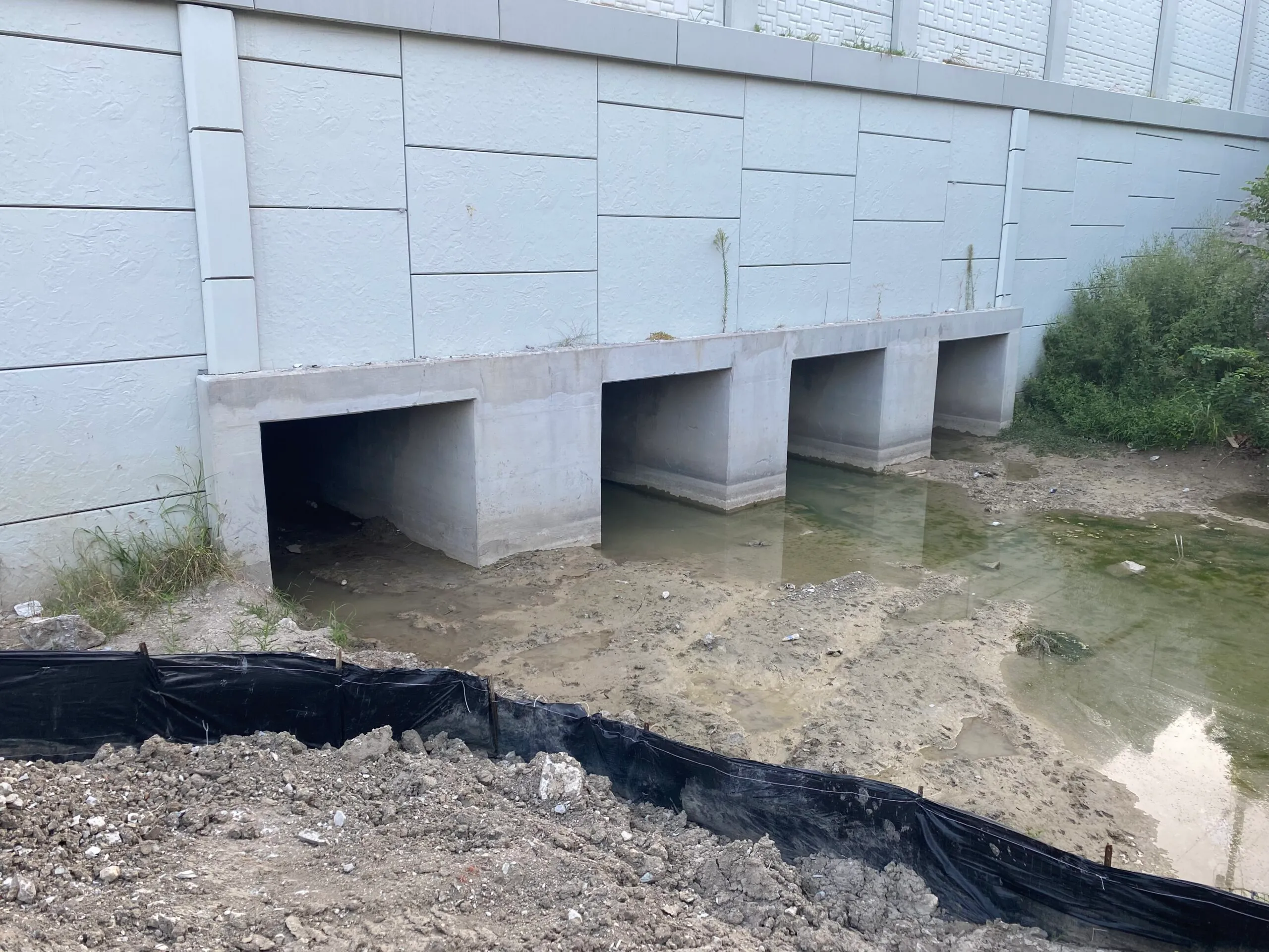 Completed concrete infrastructure project